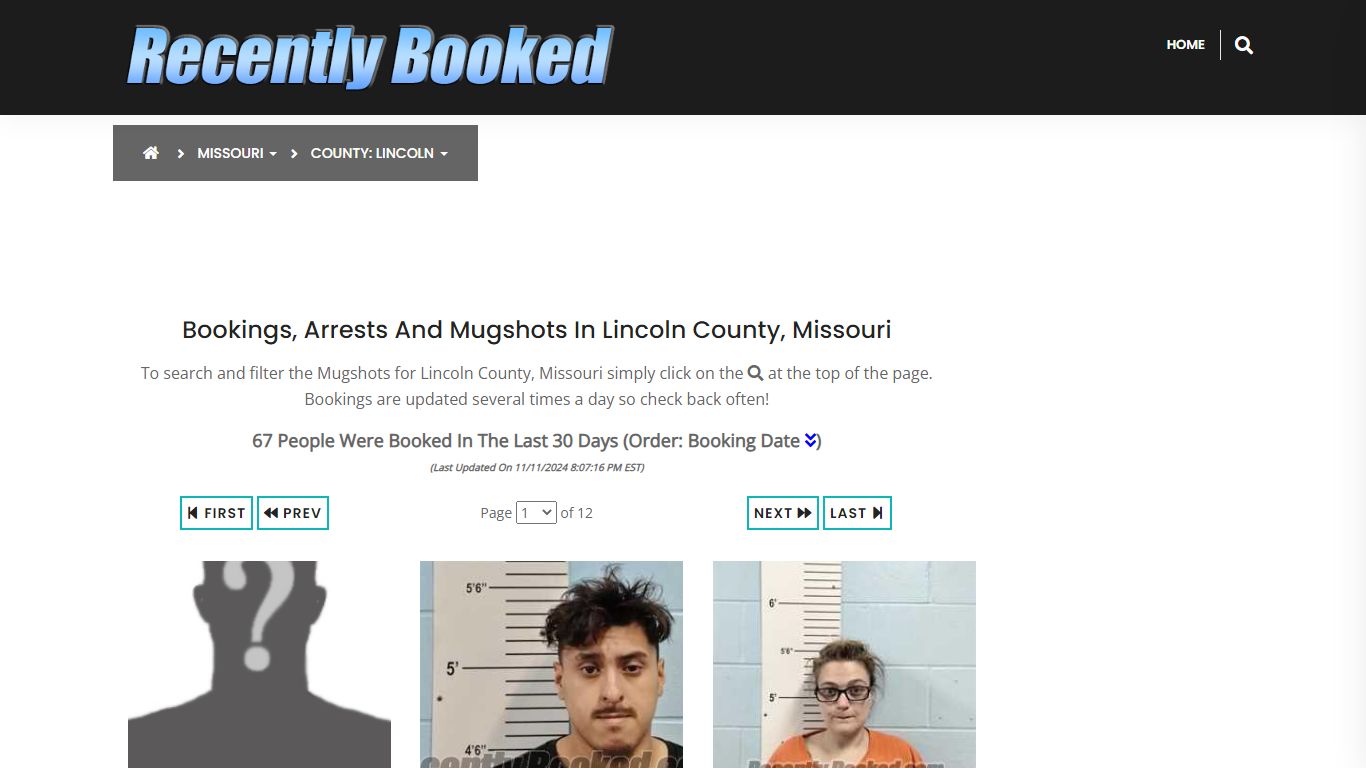 Bookings, Arrests and Mugshots in Lincoln County, Missouri