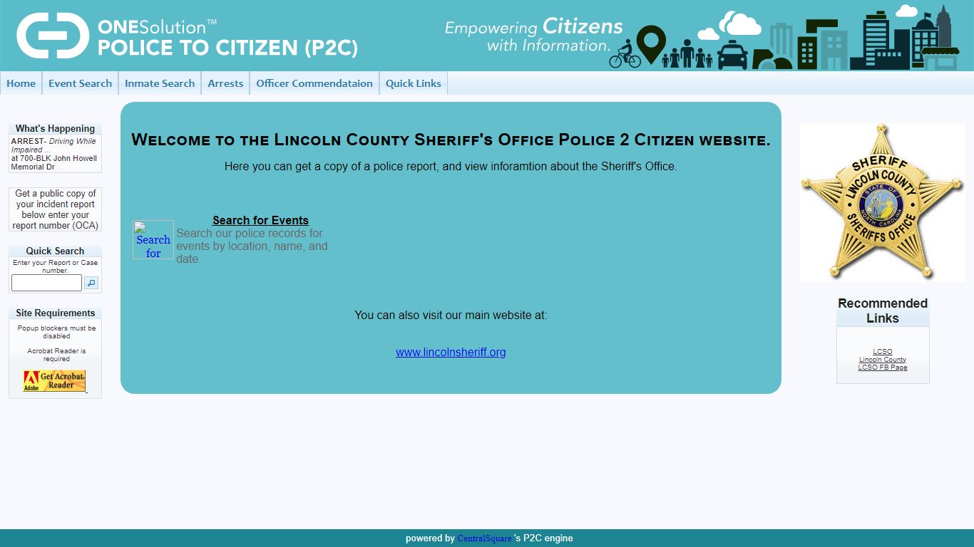 Lincoln County Sheriffs Office P2C